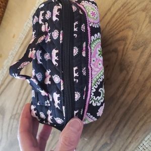 Vera Bradley Pink Elephants Small Makeup Case EUC!
